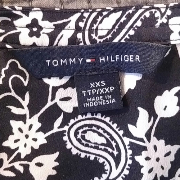 Tommy Hilfiger Navy/White Peplum Blouse - Picture 2 of 4